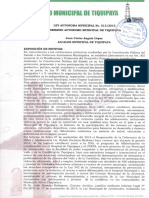 Ley Municipal Juventudes de Tiquipaya 013.2015
