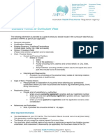 Standard Format For Curriculum Vitae PDF
