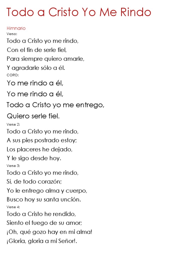Todo A Cristo Yo Me Rindo | PDF | Religión y creencia
