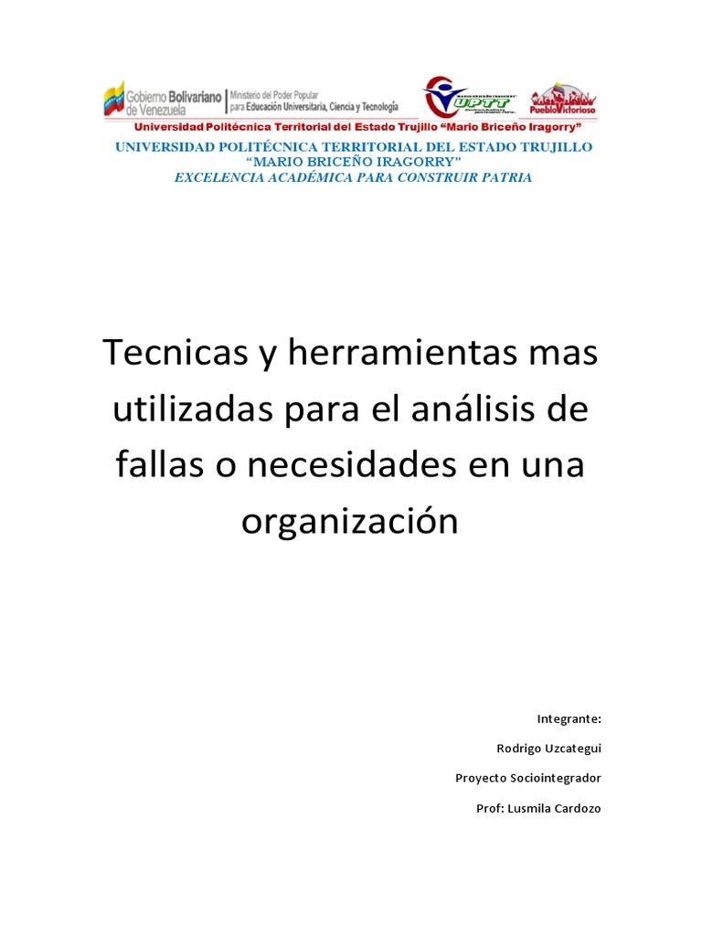 Tecnias Mas Utilizadas Para El Analisis De Fallas Pdf Science