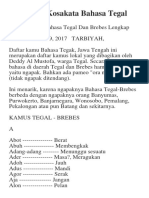 Daftar Kosakata Bahasa Tegal PDF