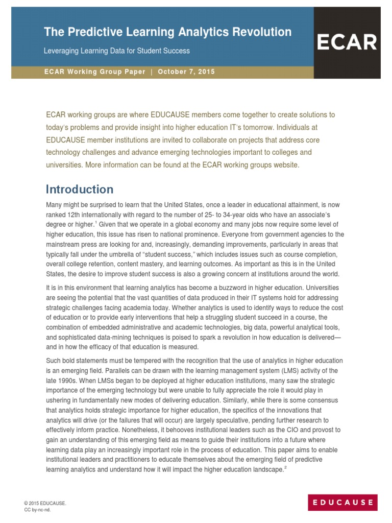 The Predictive Learning Analytics Revolution | PDF | Analytics | Data ...