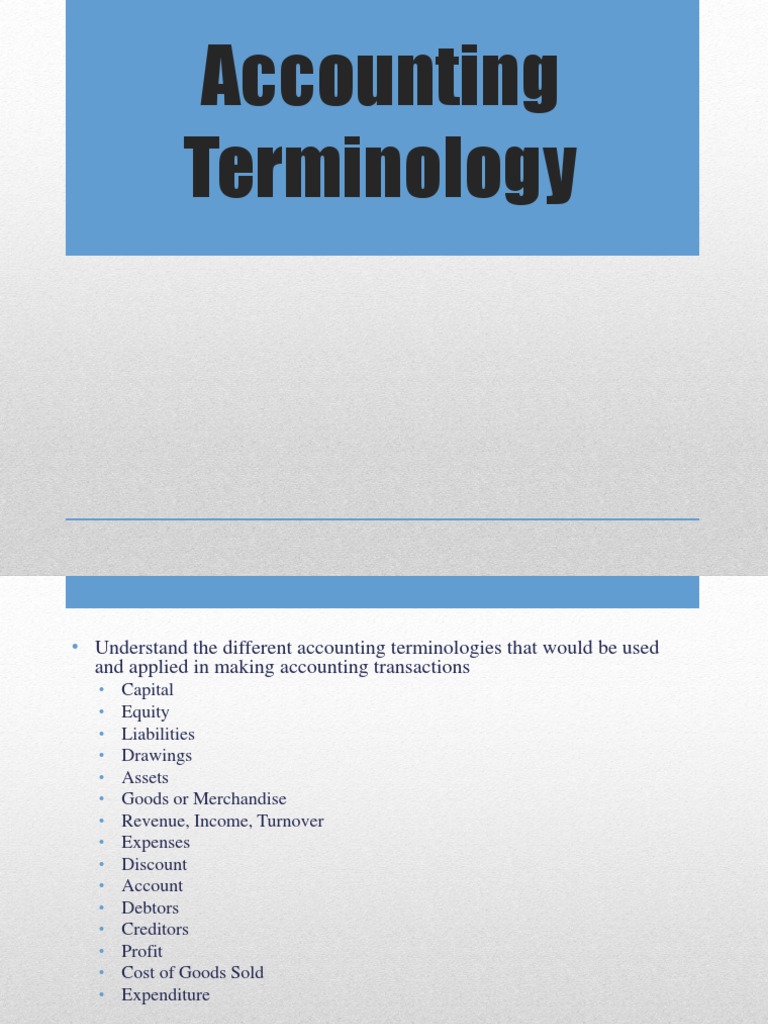 Accounting Terminology | PDF | Expense | Debits And Credits