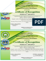 Certificate of Recognition: Resource Speaker