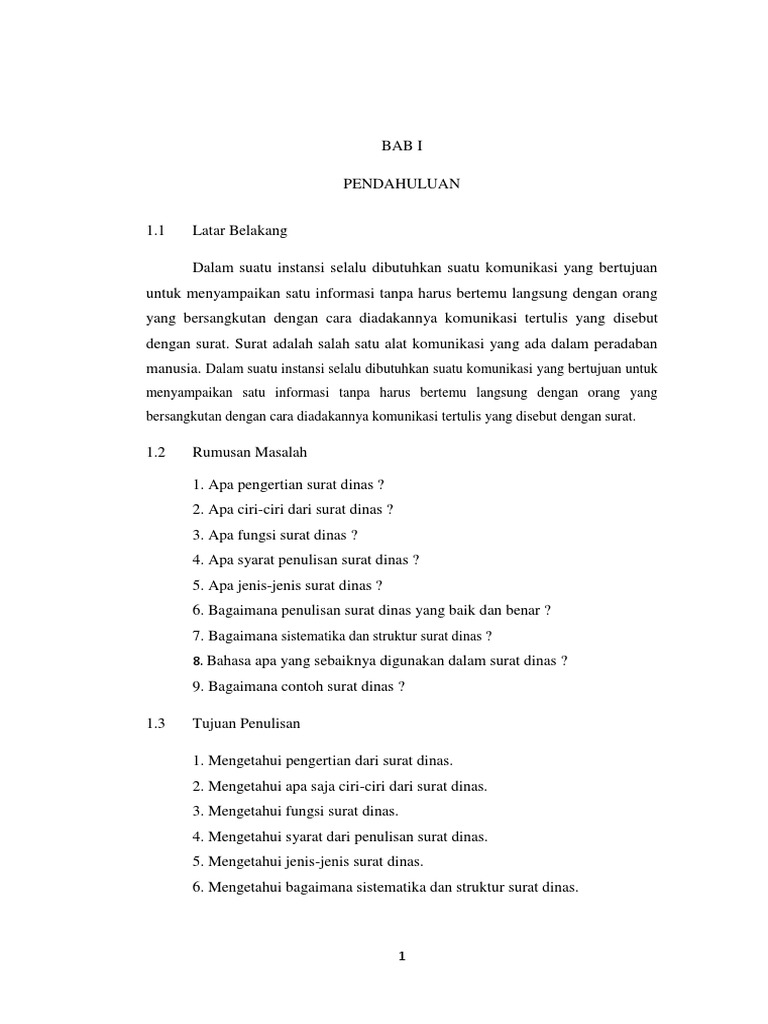Tugas Kelompok Makalah Surat Dinas