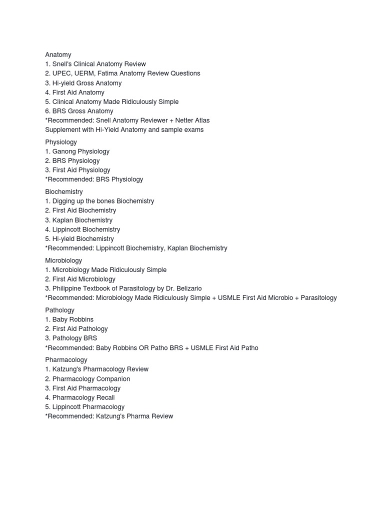 Anatomy Review Resources for Students | PDF