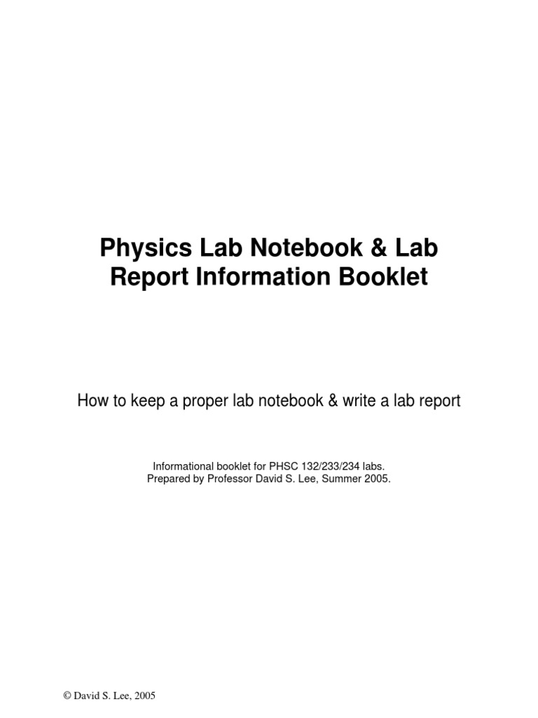 Laboratory Notebook Booklet | PDF | Accuracy And Precision | Notebook