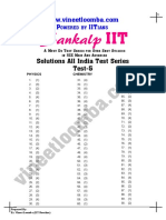 Solutions IIT JEE All India Test Series Test 5