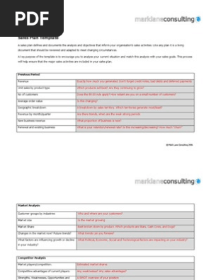 Template Sales Plan