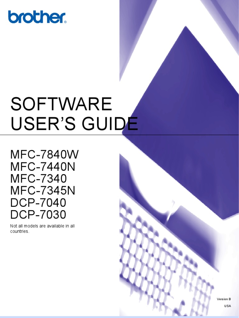 Brother MFC 7840W Software Users Guide | Image Scanner | Microsoft Windows