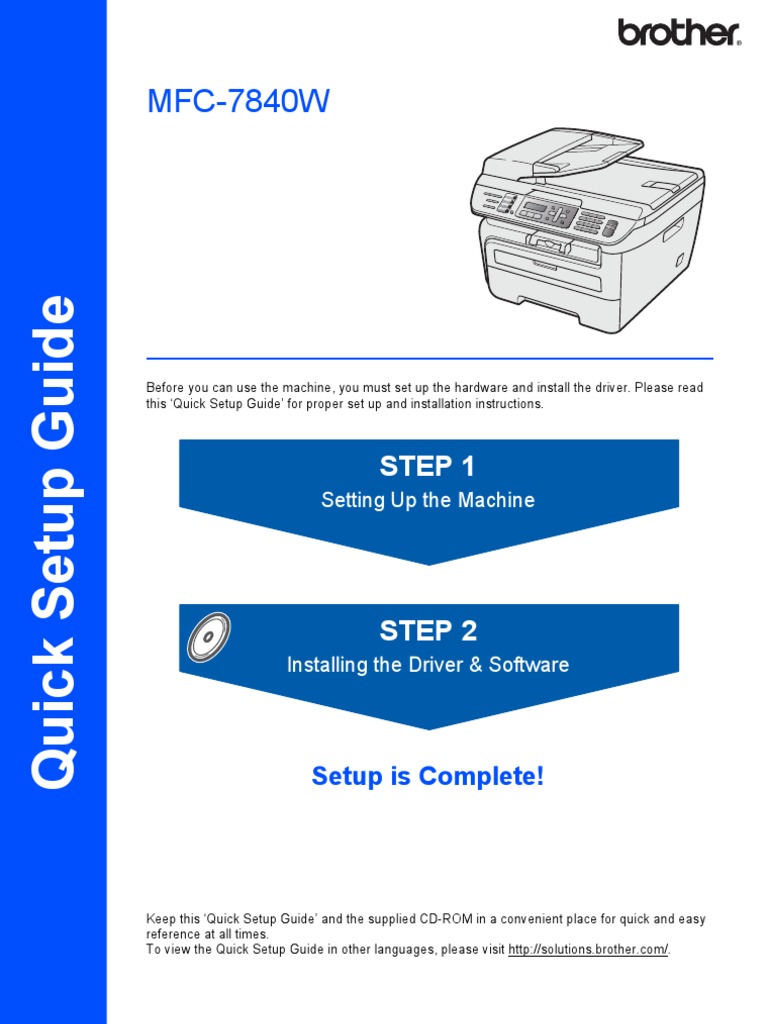 Brother MFC 7840W Quick Setup Guide | PDF | Windows Xp | Microsoft Windows