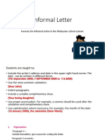 Informal Letter Format & Exercise