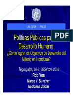 Políticas Públicas para El Desarrollo Humano en Honduras