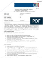 Unit Outline - EnS1154 Introduction To Engineering