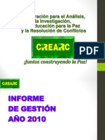 CREARC Informe de Gestión 2010
