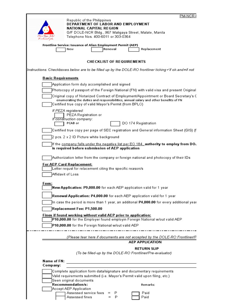 Checklist Aep PMNCR03F 01R 03 PDF Official Documents Government
