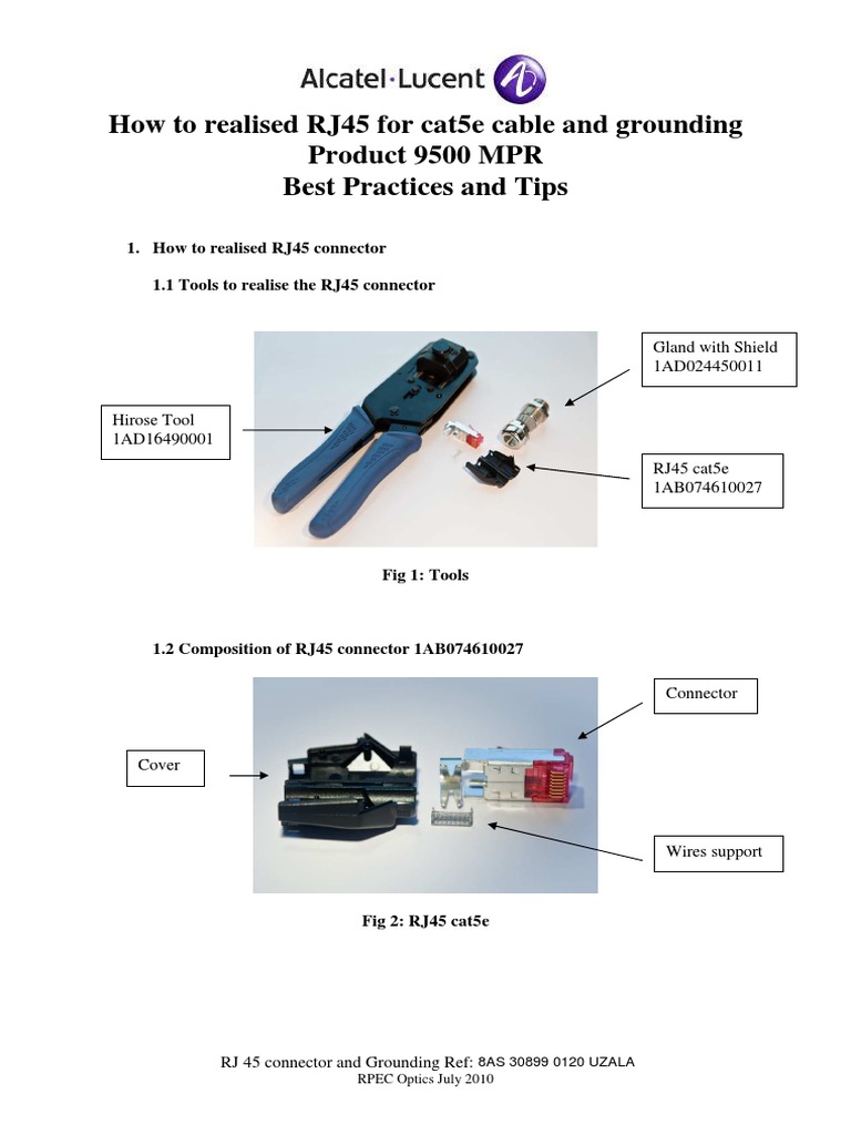 How To Realised RJ45 For Cat5e Cable | PDF | Electrical Connector ...