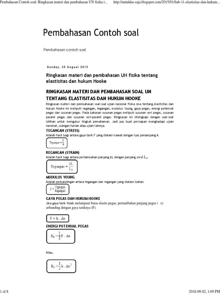 Contoh Soal Elastisitas Fisika Dan Jawabannya - Contoh Soal Terbaru