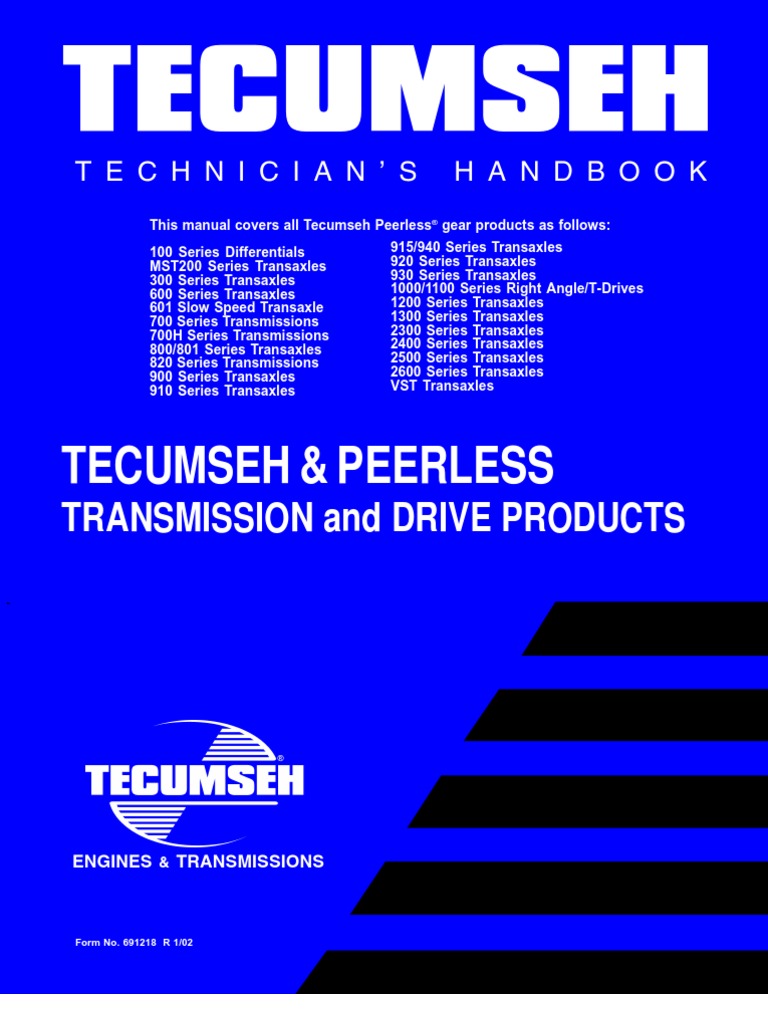 1-TESMM-Tecumseh Engine Service Maintenance Manual | Gear | Transmission  (Mechanics)