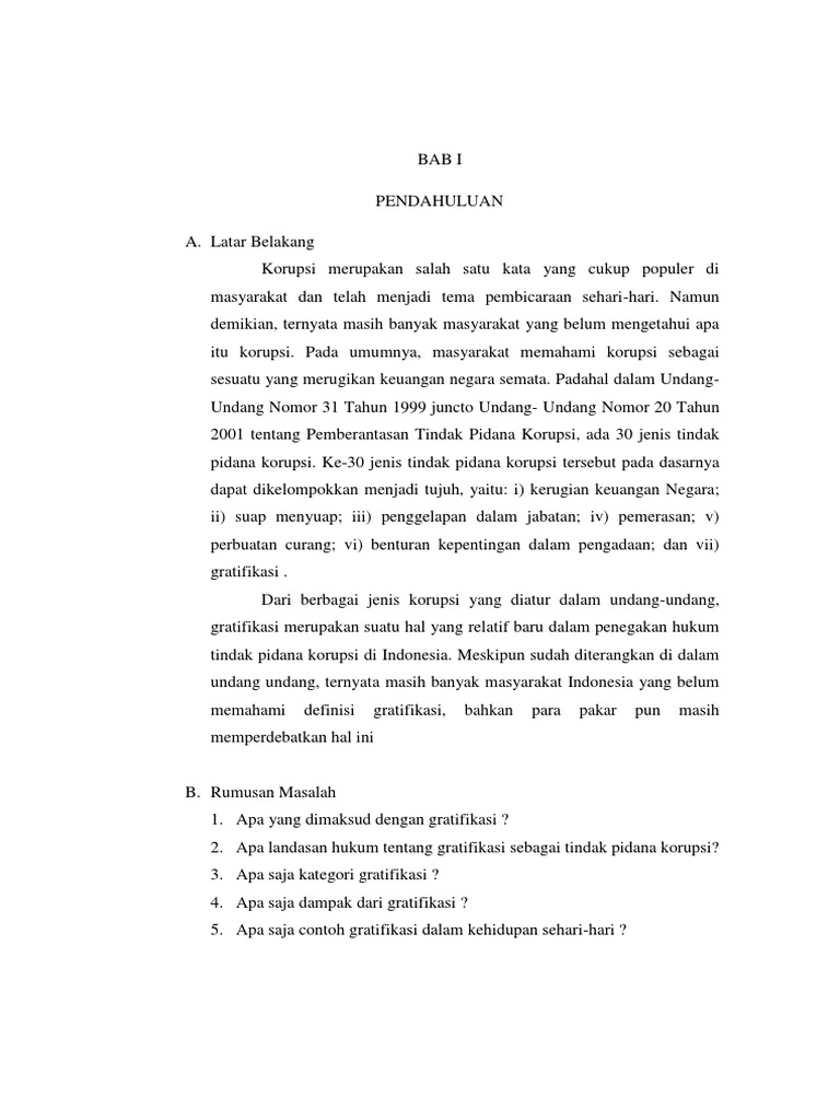 Makalah Gratifikasi