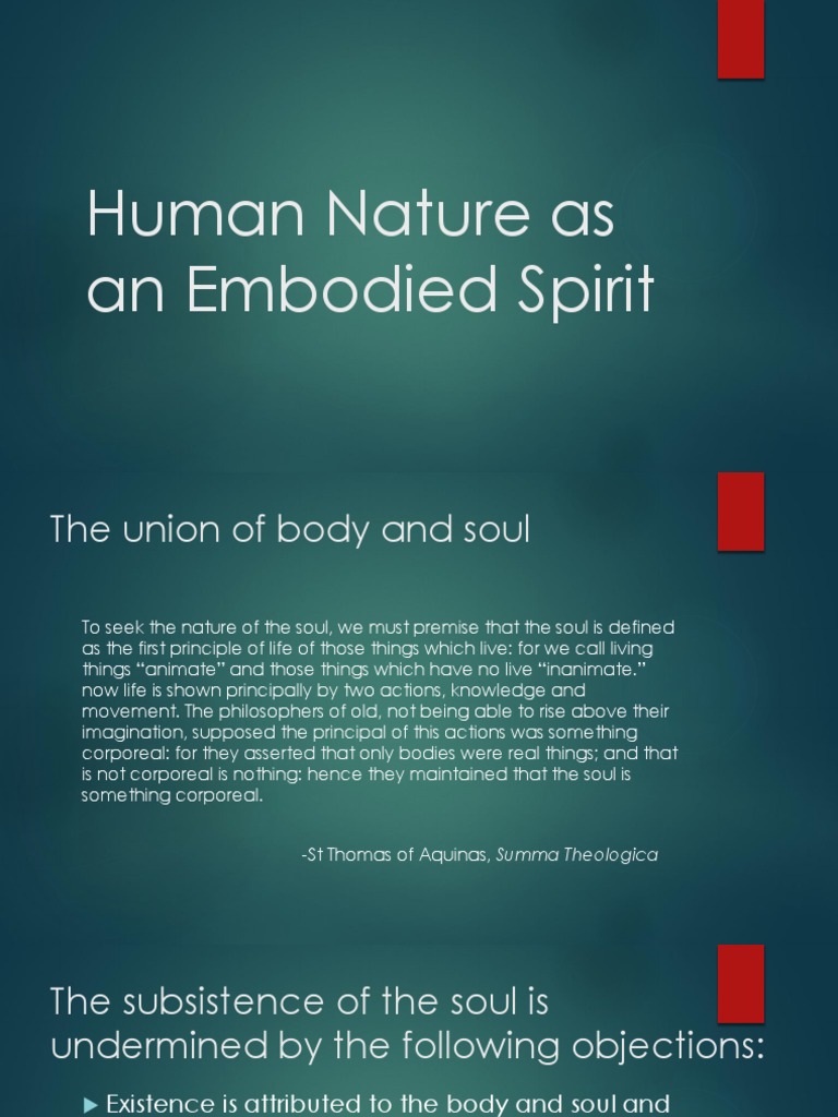 Human Nature as Embodied Spirit | PDF | Science & Mathematics