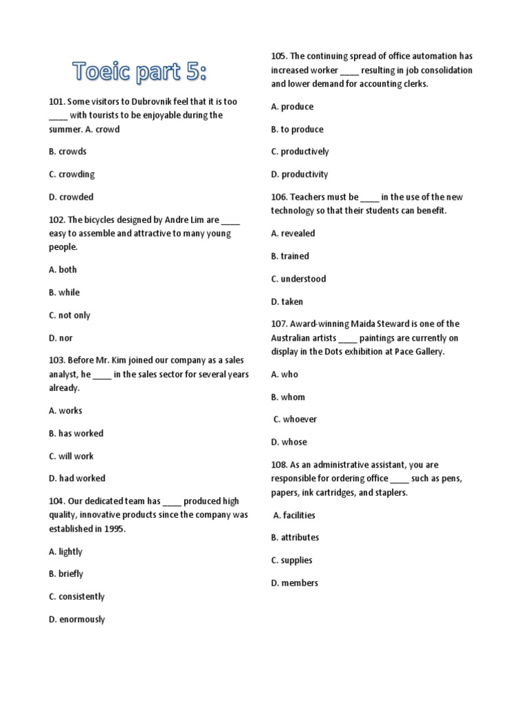 part 5 phần 1 | PDF