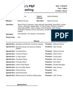 P&F Meeting Minutes 11.09.18