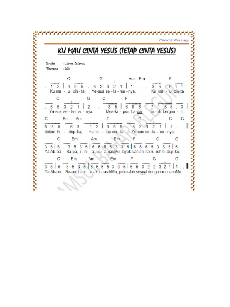 Ku Mau Cinta Yesus Selamanya