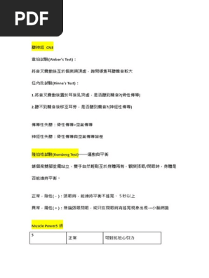 國考常考之身體評估徵象 Pdf