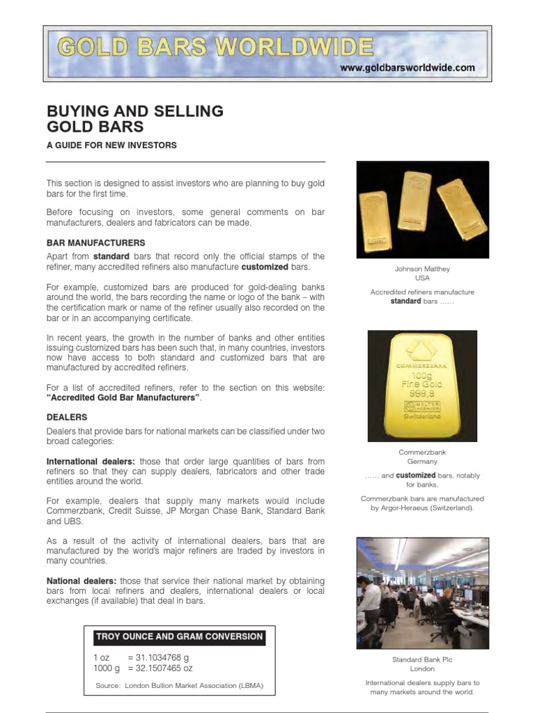 GUIDE TO BUYING GOLD R GOLD intelligence overview