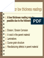 Reasons For Low Thickness Readings: A Low Thickness Reading May Be Possible Due To The Following Reasons