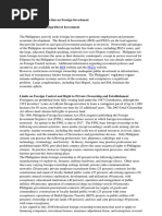 Openness To & Restriction On Foreign Investment Policies Toward Foreign Direct Investment