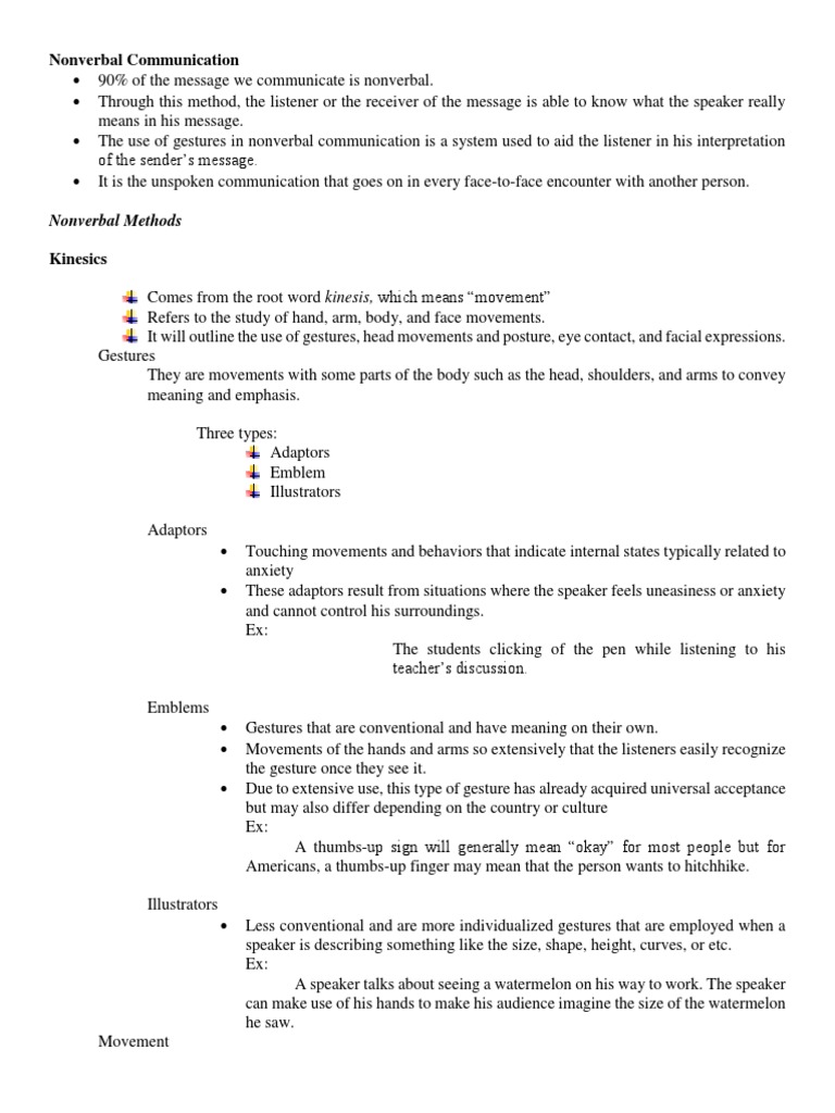 Nonverbal Communication | PDF | Nonverbal Communication | Gesture