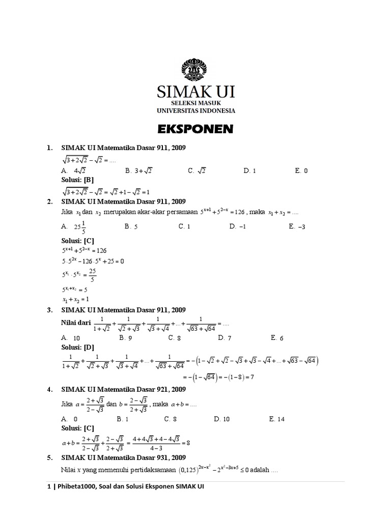 1 Eksponen Simak Ui Pdf
