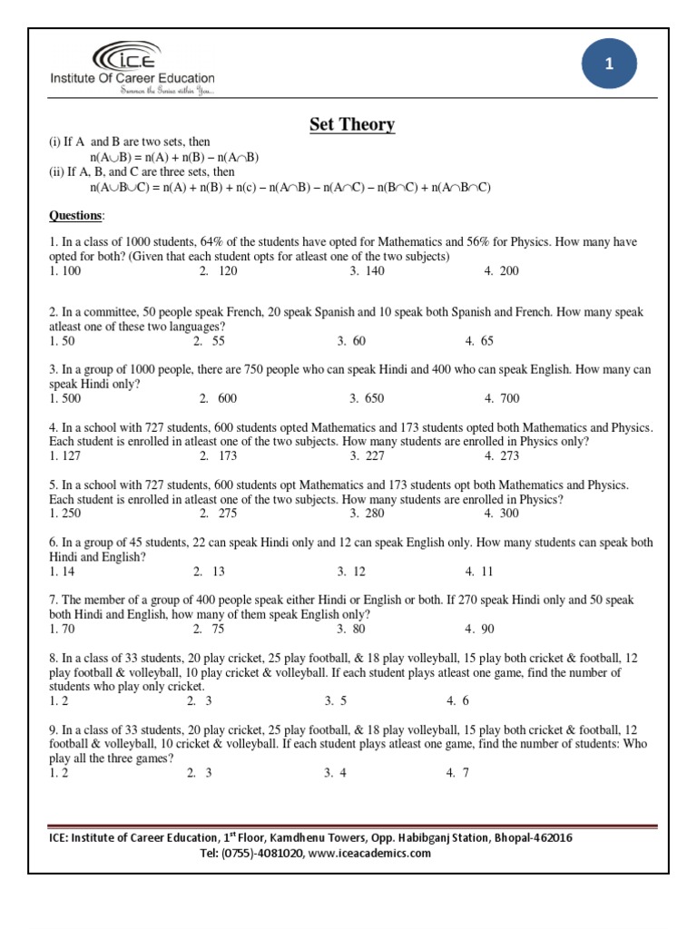 Set Theory Pdf French Language Tamil Language