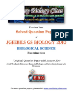 GS Biology 2010 Biology Question Paper