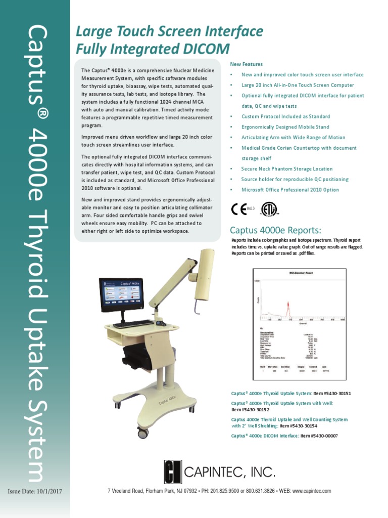Large Touch Screen Interface Fully Integrated Captus 4000e