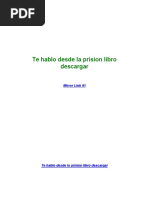 Te Hablo Desde La Prision Libro Descargar PDF