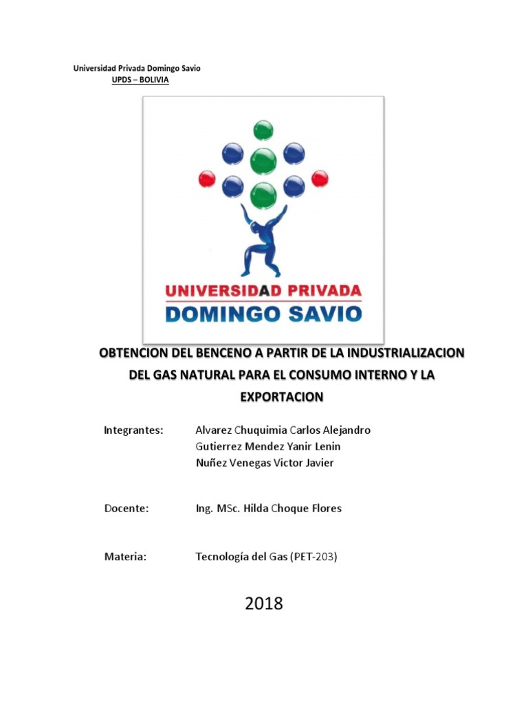 Obtención de Benceno del Gas Natural | PDF | Benceno | Petróleo