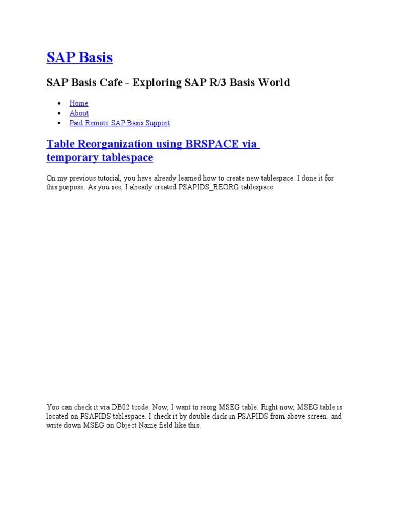 SAP Basis: SAP Basis Cafe - Exploring SAP R/3 Basis World | PDF ...