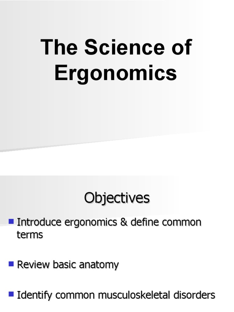 Understanding Workplace Ergonomics | PDF | Human Factors And Ergonomics ...