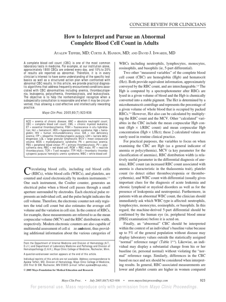 Piis0025619611615681 PDF | PDF | Anemia | White Blood Cell