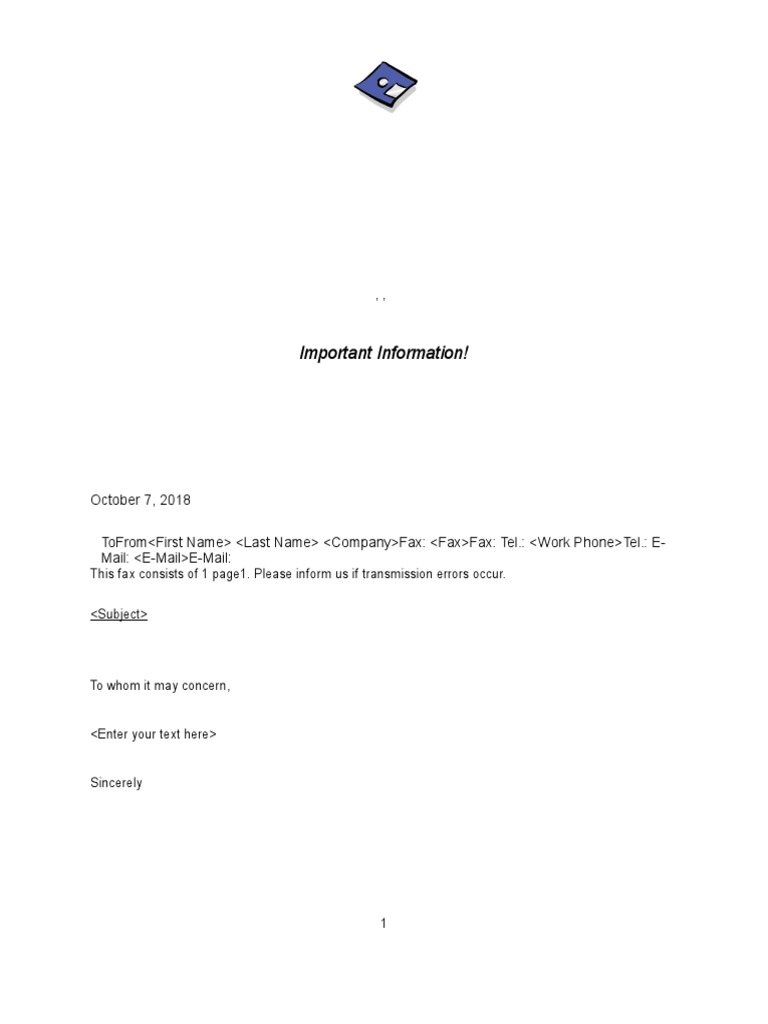 Important Fax Transmission Notice | PDF