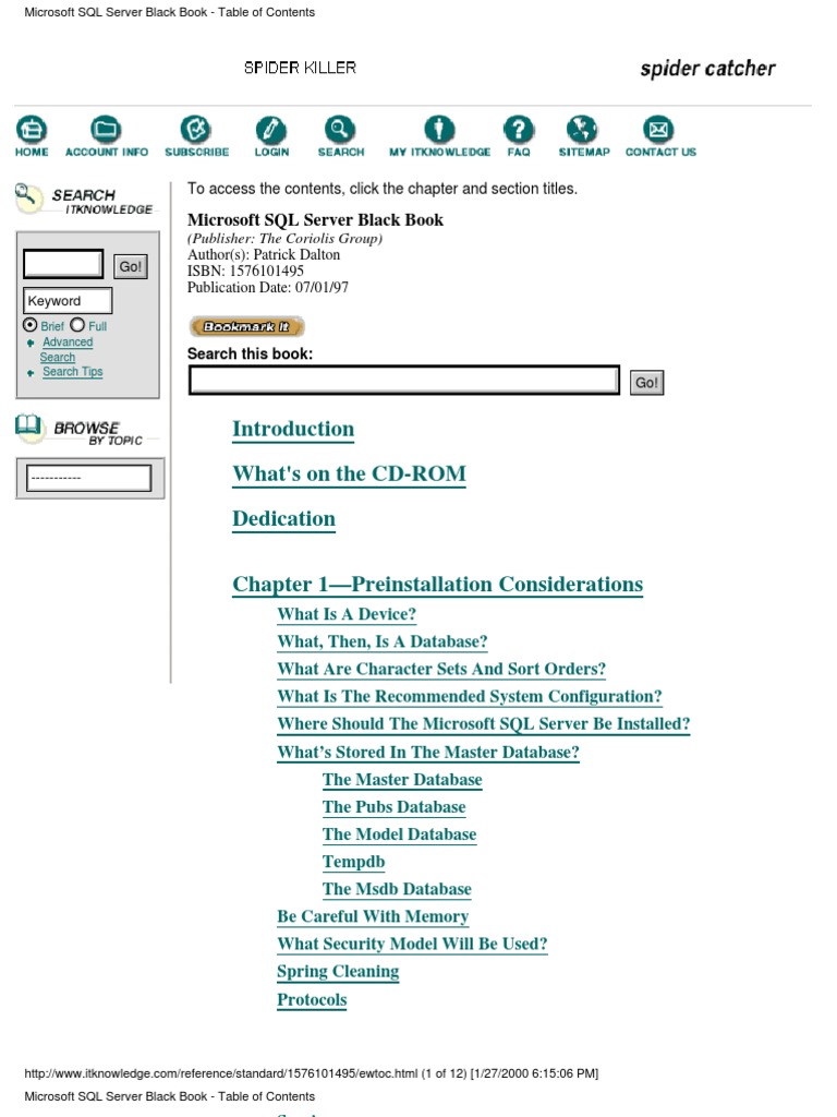 Microsoft Sql Server Black Book Microsoft Sql Server Databases