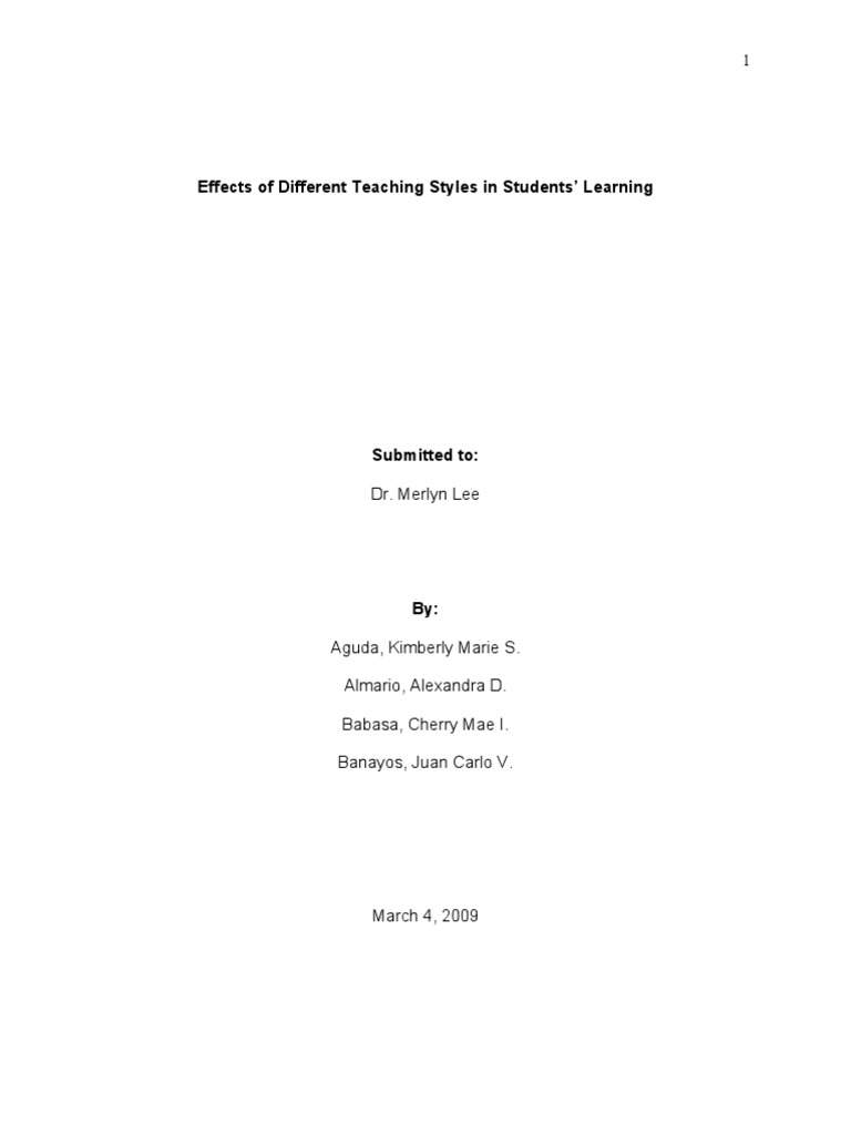 Impact of Teaching Styles on Nursing Students | PDF | Teachers | Expert