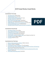 2019 Great Words, Great Works List PDF