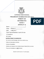 P6 Maths SA1 2017 Catholic High Exam Papers