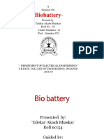 Biobattery: A Seminar On