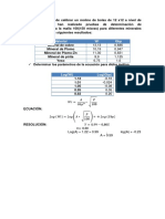 Con La Finalidad de Calibrar Un Molino de Bolas de 12 x12 A Nivel de Laboratorio Se Han Realizado Pruebas de Determinación de Moliendabilidad A La Malla 100