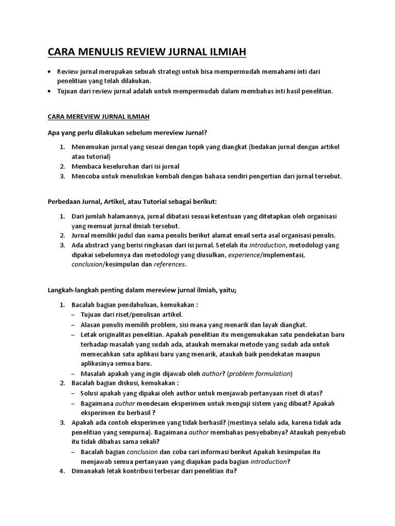 11 Contoh Review Jurnal Dan Manfaatnya Penelitianilmiah Com